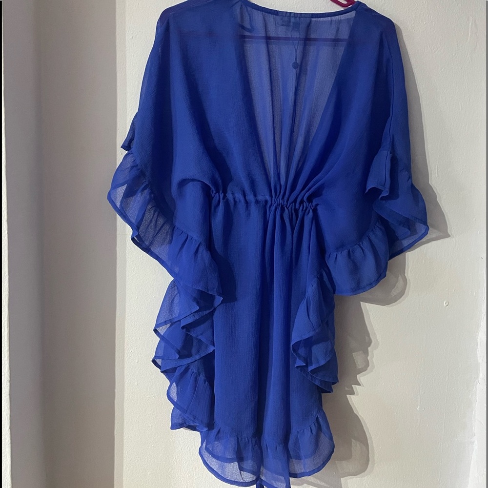 Chic Royal Blue Women's Swim Cover-Up - Picture 2 of 5